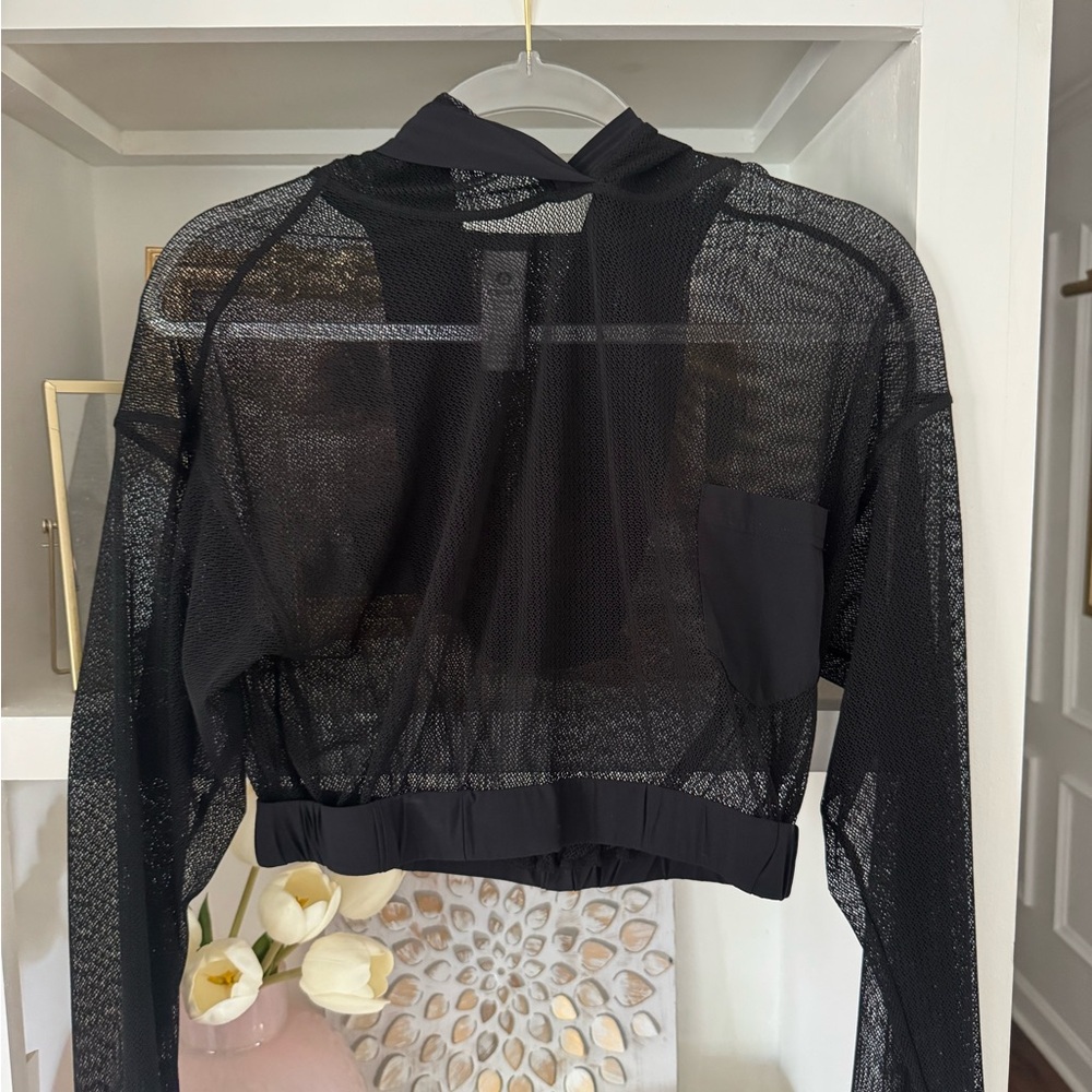 Black Sheer Mesh Cropped Top